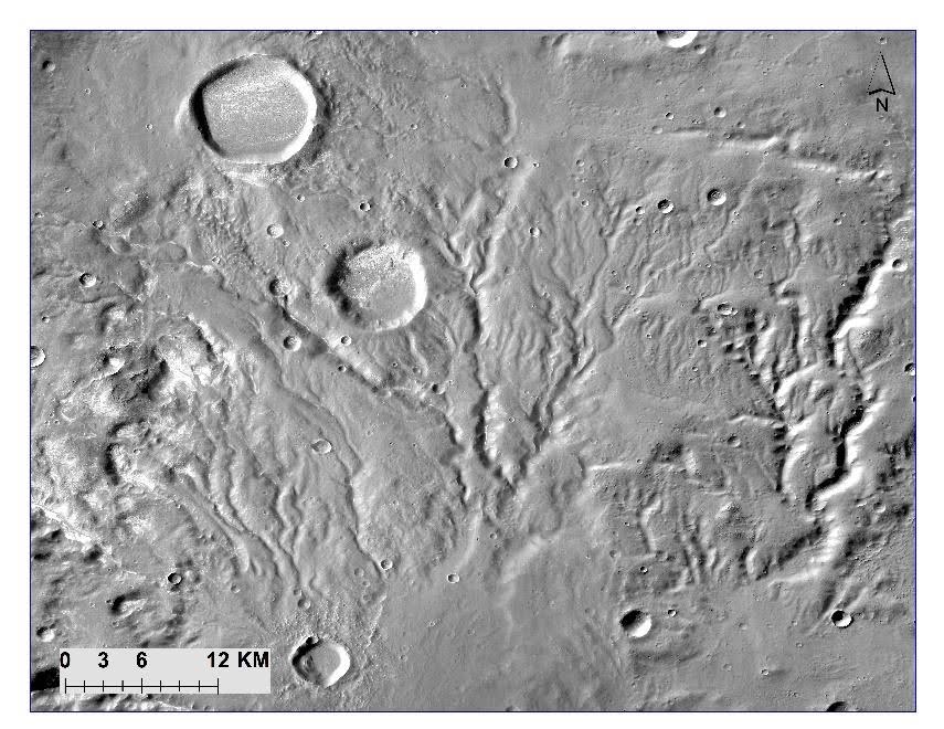 Valley networks of the Thaumasia area, Mars 