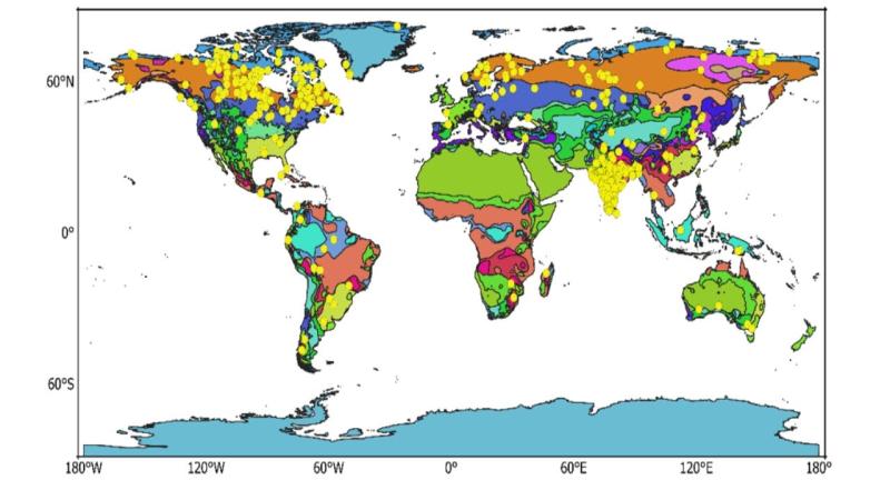 Map indicating (in yellow) lake locations chosen for the study (Credits: Prof. J. Indu and Kumar Nitish) Map indicating (in yellow) lake locations chosen for the study (Credits: Prof. J. Indu and Kumar Nitish)