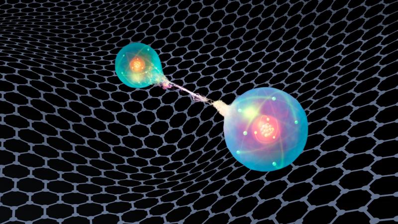 Graphical representation of electrons within a graphene sheet Graphical representation of an electron within a graphene sheet