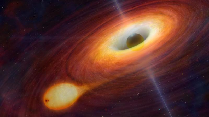 Representative image of a binary black hole Binary blackhole representation