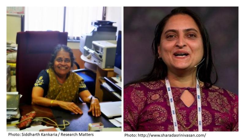 Prof Rohini Godbole from IISc (left) and Prof. Sharada Srinivasan from NIAS (right). Two Bengaluru scientists shine on the list of 2019 Padma awardees - Prof Rohini Godbole from IISc and Prof. Sharada Srinivasan from NIAS