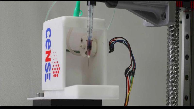 Novel printing setup designed by researchers at IISc. Image credits: MDHS Lab,CeNSE Printing now made simpler and cheaper for biological cells and liquid suspensions